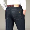 Hommes classique avancé Fi marque Jeans homme lâche tube droit Stretch Masculino Denim pantalon hommes pantalons salopette 776f #