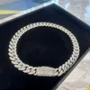 Biżuteria 20 mm VVS Moissanite Link Bransoletka Sterling Sier Diamond Hyphop Cuban Chain dla mężczyzn