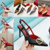 Luxury Sandals Women's Slippers Designer Sandaler High Heels Shoes Brand Metal Buckle With Drill 6cm 8cm Thin Heel Pointed Toe Black Naken Red Wedding Party Shoe Svischider