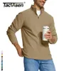 tacvasen Quarter-Zip Pull Tops Hommes Col Roulé Polaire Sweats Casual Chaud Pull Athlétique Course À Capuche Sport Chemises H1X5 #