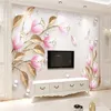 Wallpapers Wellyu Embossed Three - Dimensional Simple Fashion Tulip Background Wall Custom Large Scale Murals Green Wallpaper