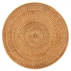 Decorative Plates Handwoven Rattan Placemats Round Wicker Table Mats Natural Woven For Dinner Heat Resistant