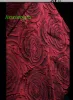 Tissu rose foncé tridimensionnel double tissu jacquard rouge noir, costume antique manteau cheongsam vêtements de créateur tissu.