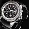 2016 heren chronograaf horloge topkwaliteit quartz stopwatch zwarte rubberen band datumhorloges 204244a