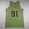 Men Retro Basketball Jerseys Scottie 33 Pippen Dennis 91 Rodman Pinstripe Black Red White Green Green Vintage Sports Asiforms S-XXL