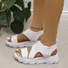 Scarpe eleganti da donna estate 2024 Comfort sandali sportivi casual da donna piattaforma con zeppa da spiaggia romana taglie forti