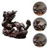 Dekorativa figurer trä hand snidad drake figur 2024 kinesisk år staty 12 cm fengshui zodiak skulptur djurmodell lycka