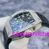 RM relógios Richardmills Relógios RM010 AG WG Casca original anel externo Lado traseiro Lado completo Diamante 18K Material de platina Tabela mecânica fner