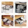 Bins Eary Under Desk Drawer Organizer Nopunch Strong Sticky Under Table Hidden Storage Box w/ Induktion Night Light Grocery Storage