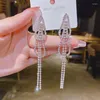 Dangle Earrings Exquisite Rhinestone Long Tassel Drop 2024韓国の女性のファッションジュエリーウェディング