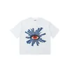 2024 SS Designer House of Errors Full Eye Print Summer High Street Men's and Women's Loose Casual Round Neck Kort ärm T-shirt Trend