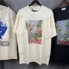 Heren T-shirts Trend Merk Flying Angel Met Goden Helpen Print T-shirt Zomer Mannen Vrouwen Hoge Strt Korte Slve tops Hoge Kwaliteit T240325