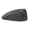 Béret à carreaux noir et blanc, marque tendance, pour vieil homme, décontracté, confortable et respirant, chapeau avant