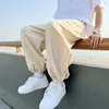 2022 new versatile loose straight pants men's cott linen sports casual pants loose casual pants lantern J6cD#