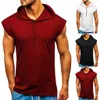 men Hoodies Muscle Guys Bodybuilding Tank Tops Sport Hoodies Tank Tops Fitn Men Gym Clothing Sleevel Shirts With Hoodie W436#