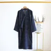 plus Size Bathrobe Men's Lg Style Cott Cloth Spring and Summer Robe Men's Striped Steaming Home Bath Robe for Man G7xp#