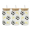 Fensteraufkleber UV DTF Transferaufkleber Ball Fußball für die 16oz Libbey Gläser Wraps Flaschen Tasse Dose DIY wasserdichte individuelle Aufkleber D5294