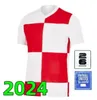 2024 Croácia Futebol Jerseys Clube Conjuntos Completos Euro Cup 10 Modric 7 BREKALO PERISIC Camisa Fora BROZOVIC KRAMARIC REBIC # 1 Livakovic Camisa de Futebol da Seleção Nacional Uniforme