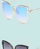 Lunettes De Soleil Cateye De styliste pour femmes, verres métalliques Vintage pour miroir rétro, Lunette De Soleil Femme UV4001381071