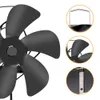 6 pales alimentées par la chaleur noir Eco-ventilateur silencieux maison brûleur à bûches non électrique pour le bois, ventilateur thermoélectrique poêle à bois automne hiver accessoires de cheminée essentiels