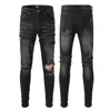 Mode heren gescheurd noodlijdende print borduurgaal jeans mode denim broek #871 870 881 808 817i,