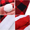 Berets Black And Red Checkered Christmas Hat Ornament Fur Cuffed Fashionable Casual Fun