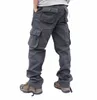 2023 Pantalones de carga Hombres Seis bolsillos Tácticos Militares Pantalones rectos Pantalones Monos Cremallera Casual Cott Pantalones Ropa masculina G3xw #