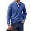 Men's Hoodies Cashmere Zipper Basic Sweater Winter Fleece Thicker Half Turtleneck Warm Pullover Quality Male Slim