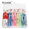 TEASER 20pcs Glow Rubber Octopus Skirts Squid Assist BKK Hooks Inchiku Fish Tai Kabura Peche Artificial Bait Accessories 240313