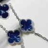 Brand charm Hot selling accessory Van 925 Silver Blue Peter Stone Bracelet Popular Clover