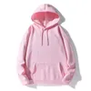 Vårens höst 2023 Ny solid färg plus fleece manliga studenter pullover hoodie lös undertröja -S1901 S0ZN#