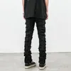 мужские черные джинсы скинни Heavy Destructi Wed Ripped Tapered Biker Jeans Streetwear Hip Hop Slim Jean Pants for Male A7jm #