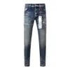 Jeans Purple Brand con vernice blu scuro chiaro e argento invecchiato 9040