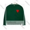 Diseñador Unisex Amis Cardigan Sweater Men Fashion's Women's Corean Fashion A Heart Patrón redondeo Cuello de punto ¡Amante de la marca de lujo A-Line Sweater Red Heart 374