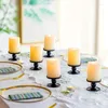 Świecane uchwyty metal żelazny świecznik prosty romantyczny kubek stół dekoracja woskowa baza baza tacka wystrój imprezy weselnej