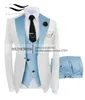 メンズカジュアルビジネススーツハイエンドソーシャルフォーマル3 PCSセット新郎結婚式男性240318のジャケットベストパンツスーツ