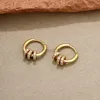 Hoop Huggie Boucles d'oreilles circulaires géométriques en acier inoxydable doré classique adaptées au charme des femmes zircon bijoux coréens accessoires de fête cadeaux 24326