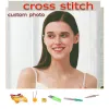 Craft DIY Cross Stitch Zestaw haftu niestandardowe Zdjęcia Początkującego Kwit Flower and Rodor Wzór haftowy Zestaw haftowy