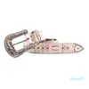 Bling Studded Crystal Fashion Diamond Belt Casual Woman Leather Designer för man Lady Belt Mens bredd 3,8 cm Rock S strass spänne punkbälten