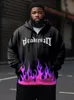 zooy L-9XL Men's Plus Size Fun Color Block Casual Persality Floral Trend Street Bear Flame Graffiti Fi Lg Sleeve Spor n7vo#