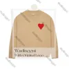 Designer unisex amis cardigan maglione da uomo maschile coreano femminile un modello a cuore tondo tondo magnifico amante del marchio di lusso a-line piccolo maglione di cuore rosso 583