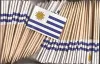 Accessori 300 pezzi Bandiere stuzzicadenti Uruguay Carta per alimenti Stuzzicadenti per torte Bandiere di carta Topper per cupcake Decorazione per feste Bastoncini per cocktail di frutta