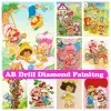 Stitch Strawberry Shortcake 5D DIY AB Diamond Målning Söt tecknad flicka barn broderi Cross Stitch Kit Home Decor Children's Gift