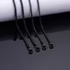 Chaînes 5pcs Lot 3mm 18-32inch IP Black Box-Rolo Chaîne Collier En Acier Inoxydable Bijoux Hommes