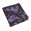 Handkerchiefs New 29 Style Flower Pocket Square 26cm Wide Handle Long Red Blue Green Geometric Lines Constellation Flower Hanks Set Gift Y240326