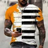 Herren T-Shirts Musik 3D Gedruckt Lustige Männer T-Shirt Mode Harajuku O Hals Ethnischen Stil T-Shirts Herren Kleidung Übergroße Kurze Slves T-shirt T240325