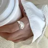 Cluster Rings 925 Silver Plated Smooth Adjustable Size Finger Ring For Women Girls Punk Hiphop Jewlery Gifts Accessories Jz849