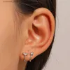 Ear Cuff Ear Cuff GUFTM Gold Silver Color Zircon Clip Earrings for Women Men Simple U Ear Cuff Non-Piercing Ear Clip Set Trend Jewelry Gift Y240326