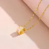 Ожерелья с подвесками из блестящего 18-каратного позолоченного циркона, кристаллический цилиндр для женщин, женская цепочка на ключицу из нержавеющей стали, ювелирные изделия