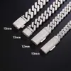 Fashion Hip Hop 8Mm 10Mm 12Mm 13Mm 14Mm 15Mm Sterling Sier Vvs1-D Moissanite 2 Rows Cuban Link Bracelet